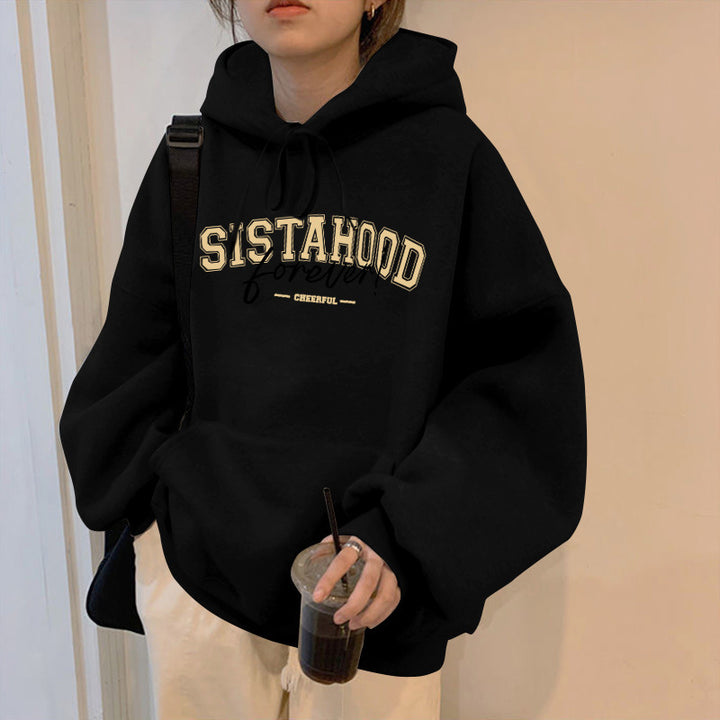 Damen Hoodie mit kreativem Schriftzug und lässigem Oversized-Schnitt
