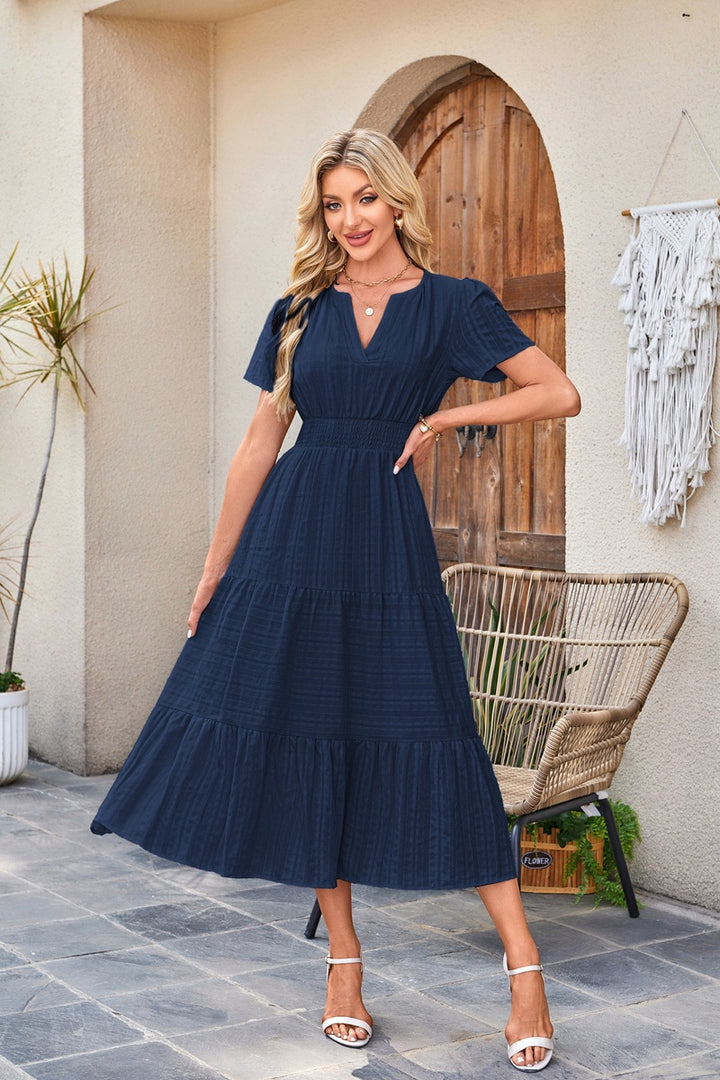 Damen Maxi-Kleid aus leichtem, gestreiftem Stoff Drune