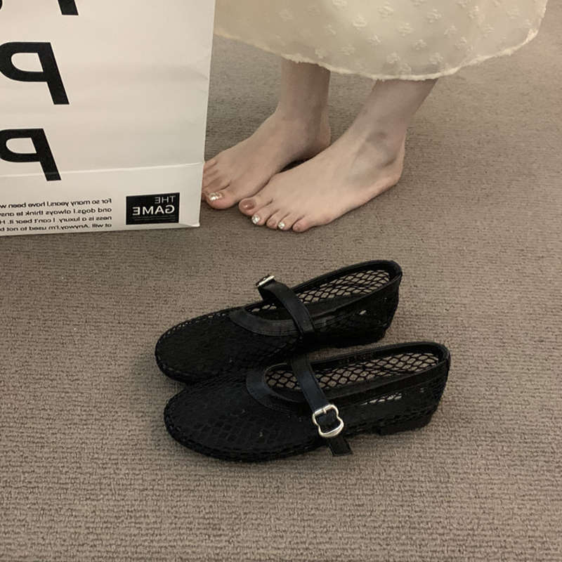 Damen Luftige Mesh-Sandalen mit verstellbarem Riemen und eleganter Schnalle Drune