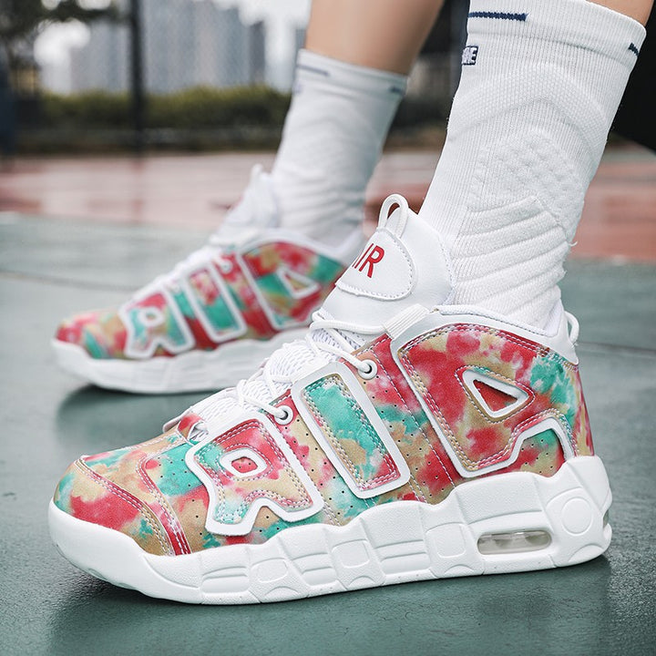 Unisex hochwertige Streetball-Sneaker mit perforiertem Obermaterial, verstärkten Overlays und gedämpfter Wellen-Zwischensohle Drune