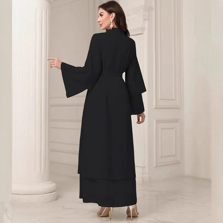 Damen Elegante lange Kimono-Jacke aus fließendem Stoff mit weitem Schnitt Drune
