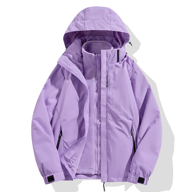 Herren zweiteilige Winterjacke mit abnehmbarer Fleece-Innenjacke wasserdicht winddicht Drune