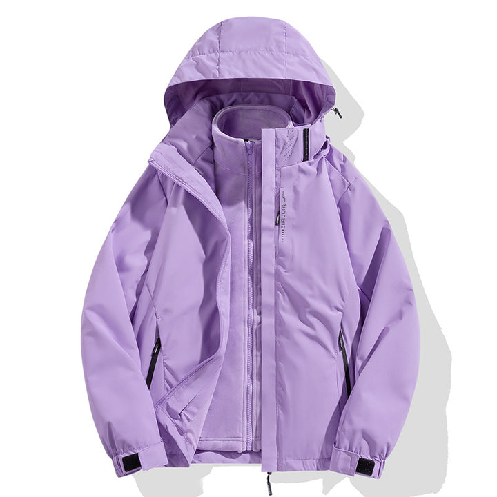 Herren zweiteilige Winterjacke mit abnehmbarer Fleece-Innenjacke wasserdicht winddicht Drune