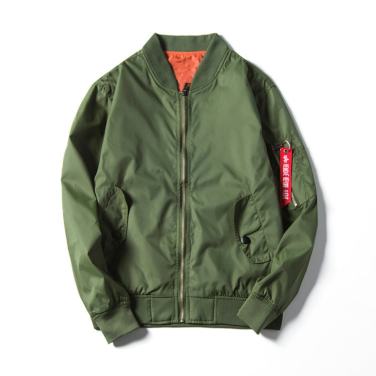 Unisex Leichter Nylon-Fliegerblouson mit kontrastreicher Innenlage und Ärmelzippertasche Drune