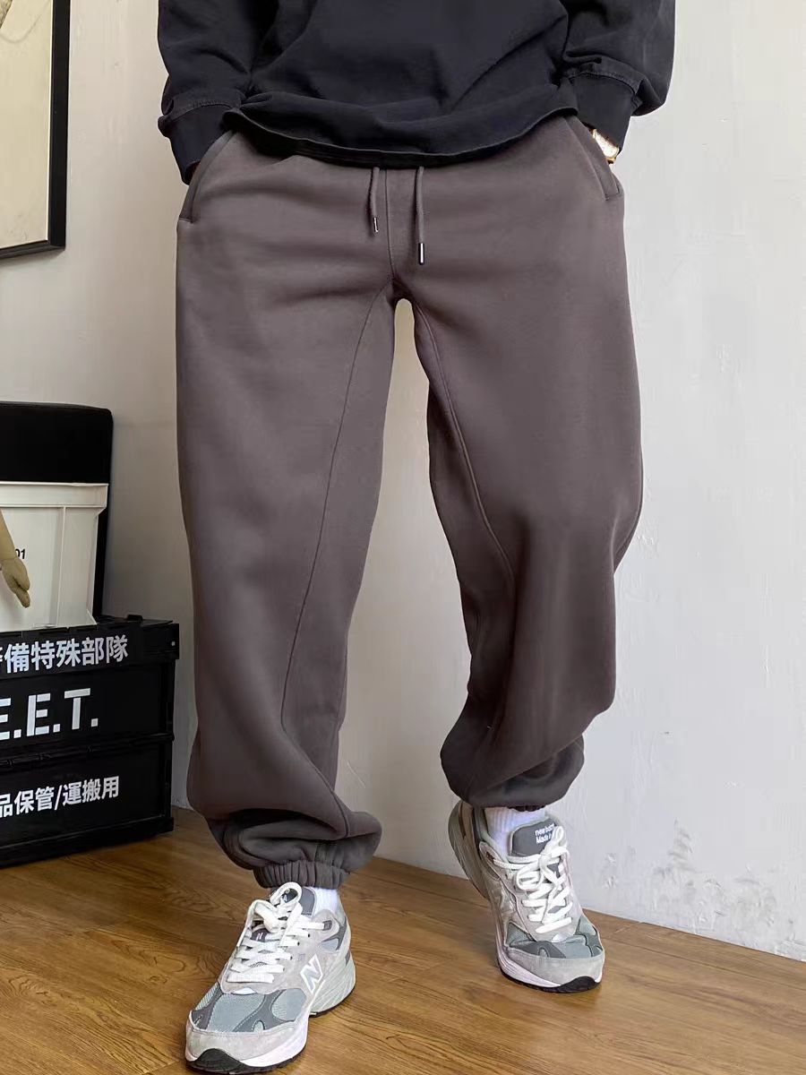 Herren nan tapered Jogginghose mit markanter Schrittnaht Kordelzug und elastischen Knöchelbündchen Drune