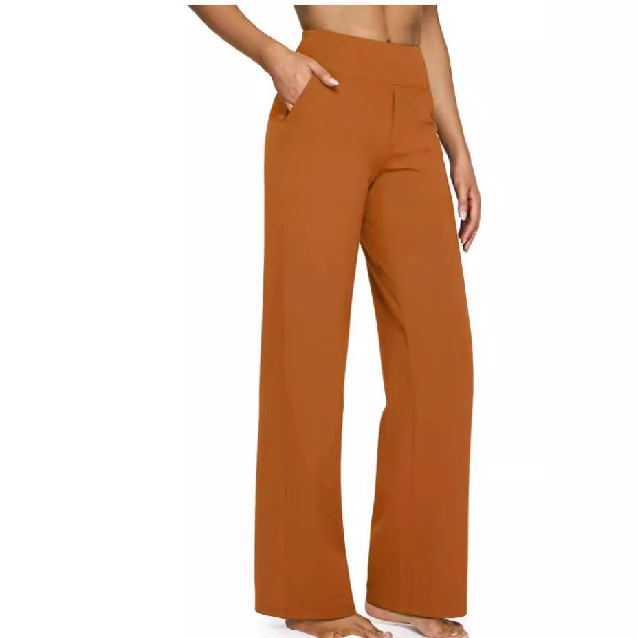 Frauen Weite Hochtaillierte Lounge-Hosen mit Taschen Drune