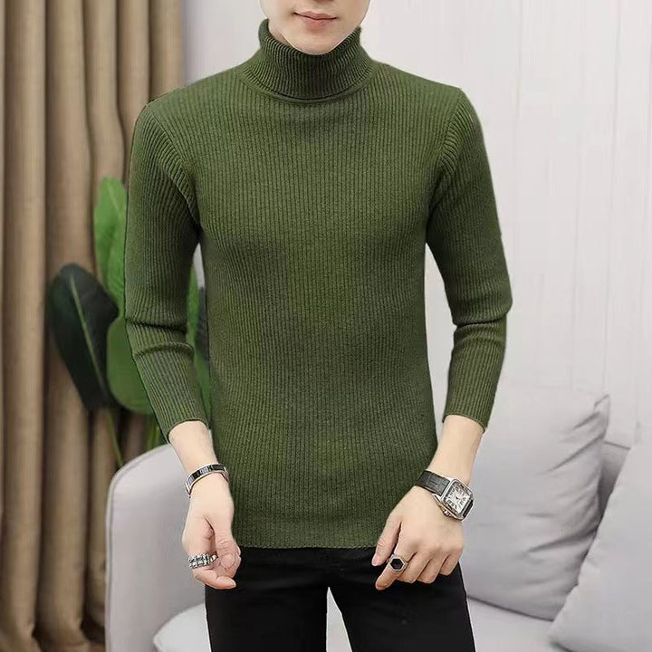 Herren Stehkragen Pullover aus ribbeltem Strick Drune