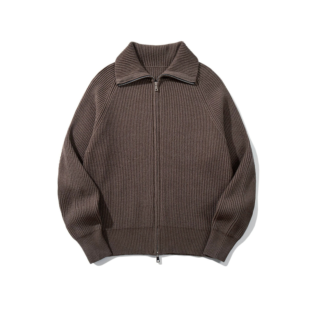 Damen Gerippte Strick‑Zipjacke mit hohem Stehkragen, Raglanärmeln und Boxy‑Schnitt Drune