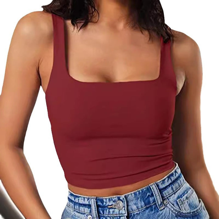 Damen Crop-Top mit quadratischem Ausschnitt und schmalem Schnitt Drune