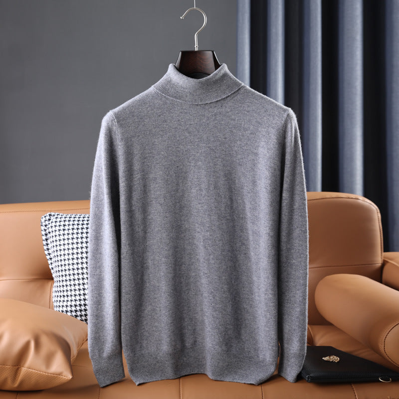 Herren Feiner Rollkragenpullover in schlanker Minimal‑Silhouette aus Woll‑Kaschmir‑Mix Drune