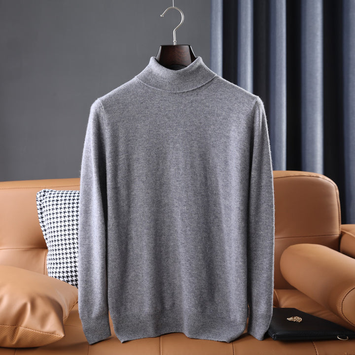 Herren Feiner Rollkragenpullover in schlanker Minimal‑Silhouette aus Woll‑Kaschmir‑Mix Drune