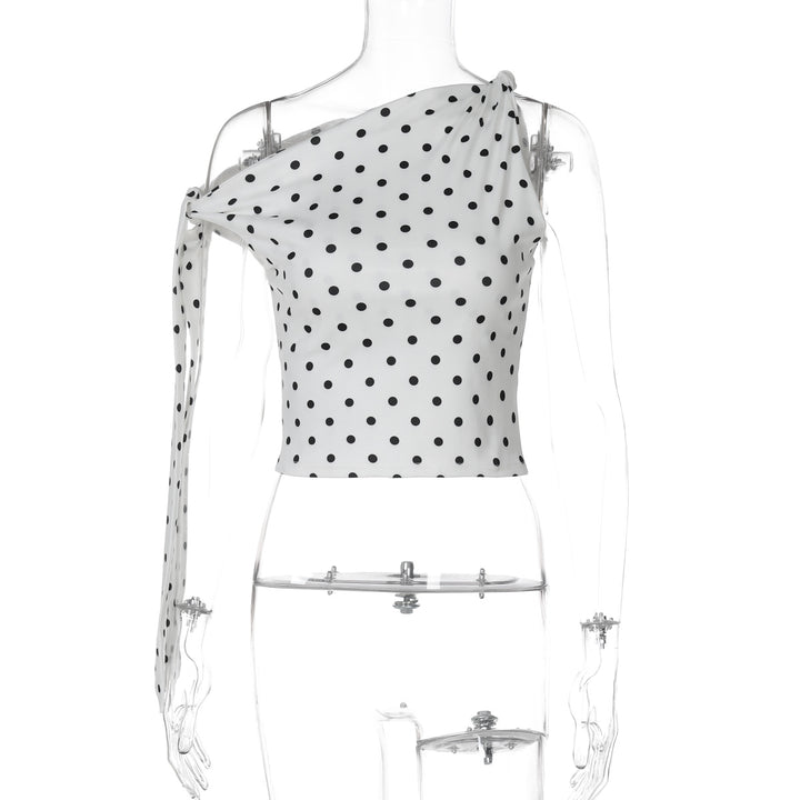 Damen Asymmetrisches Trägertop mit Punkten Drune