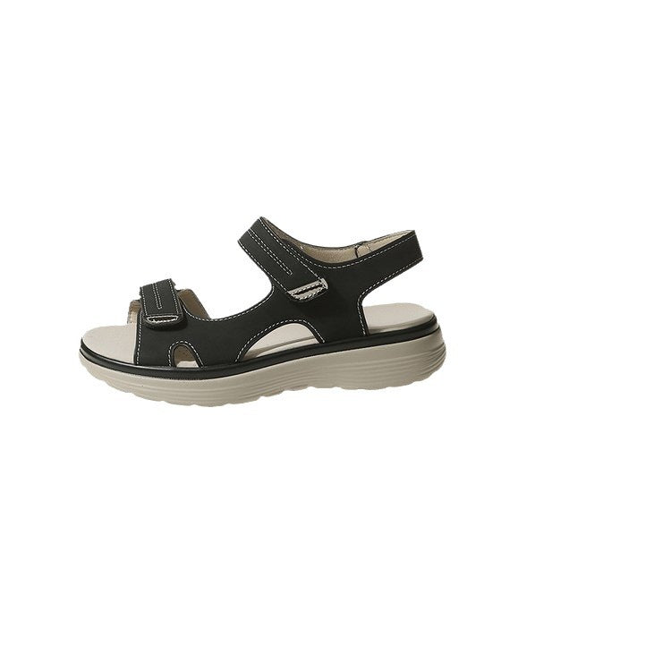 Damen Sportlich-elegante Komfort-Sandalen mit gepolstertem Fußbett und verstellbaren Klettverschlüssen Drune