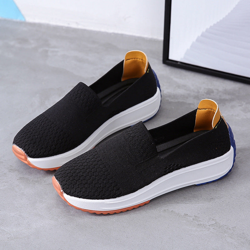 Damen Slip-On Plateausneaker mit gestricktem Obermaterial Drune