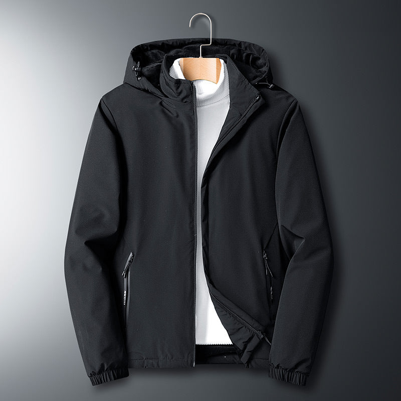 Herren Leichte Softshelljacke mit Microfleece-Futter, Kapuze und verdeckten Reißverschlusstaschen Drune