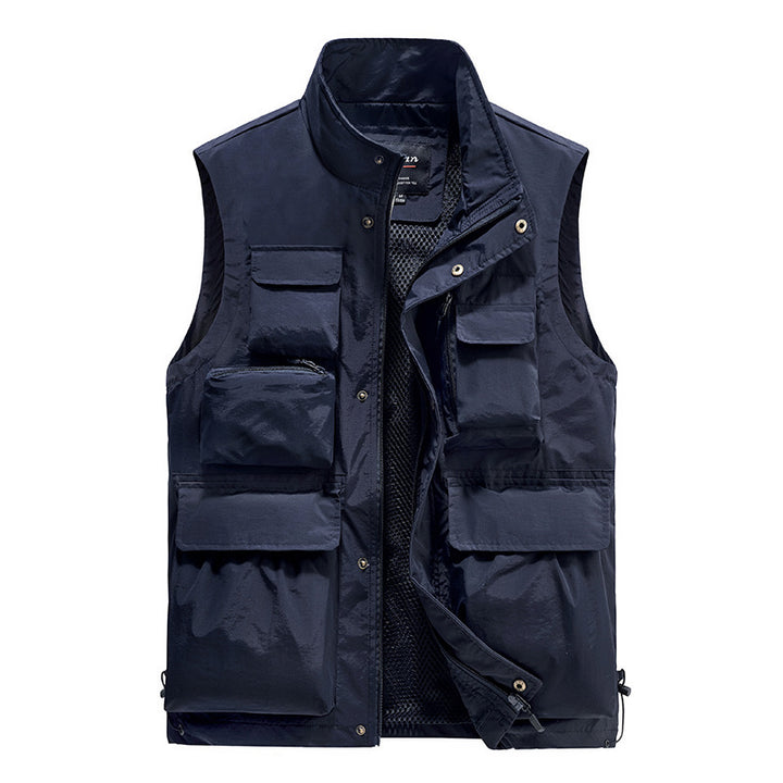 Herren Multifunktionale Utility-Weste mit Mehrfachtaschen und atmungsaktivem Meshfutter Drune