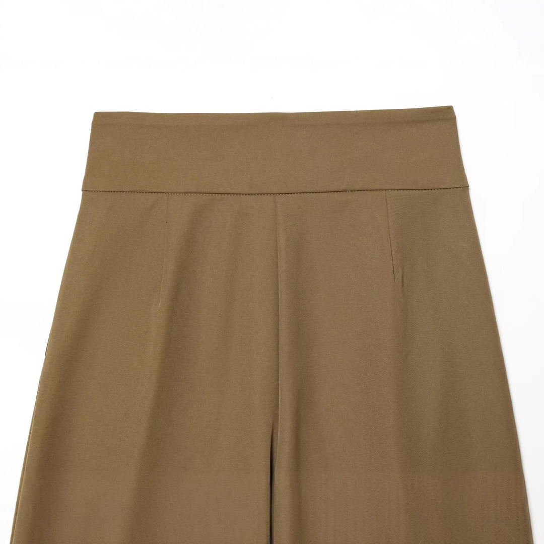Damen Culotte‑Hose mit hoher Taille und markanter Frontfalte Drune