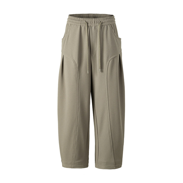 Damen Cropped Jogginghose im Relaxed‑Schnitt mit Kordelzug und Ziernähten Drune