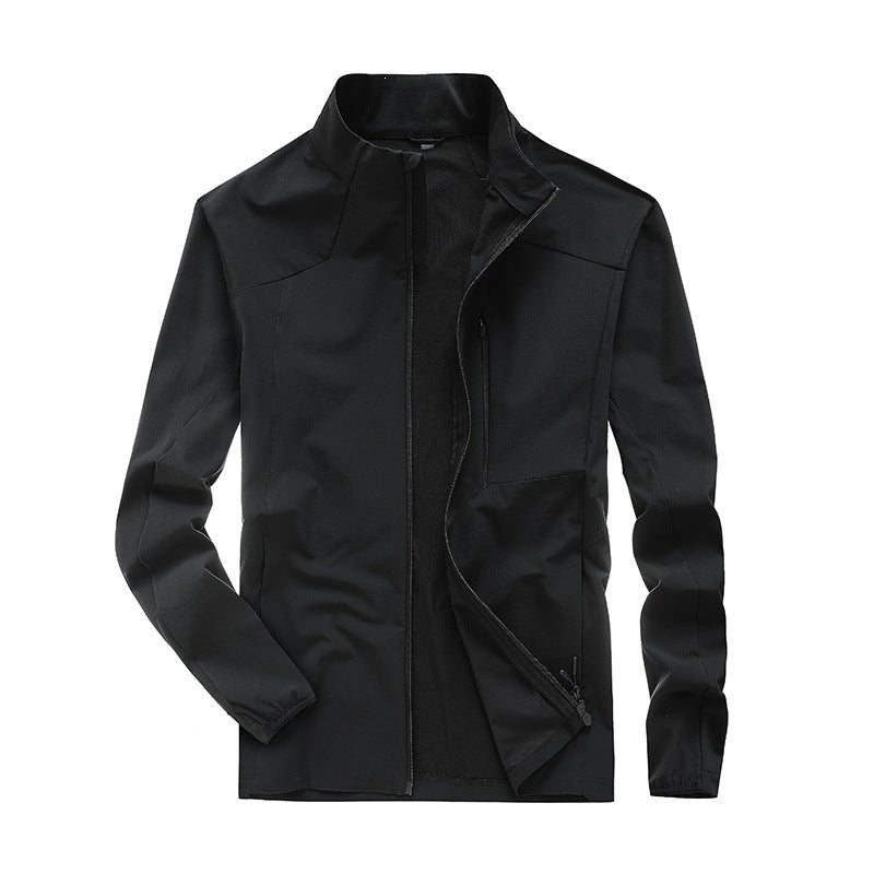 Herren Technische Softshell-Jacke mit hohem Stehkragen, atmungsaktiver Membran & minimalistischen Reißverschlusstaschen Drune