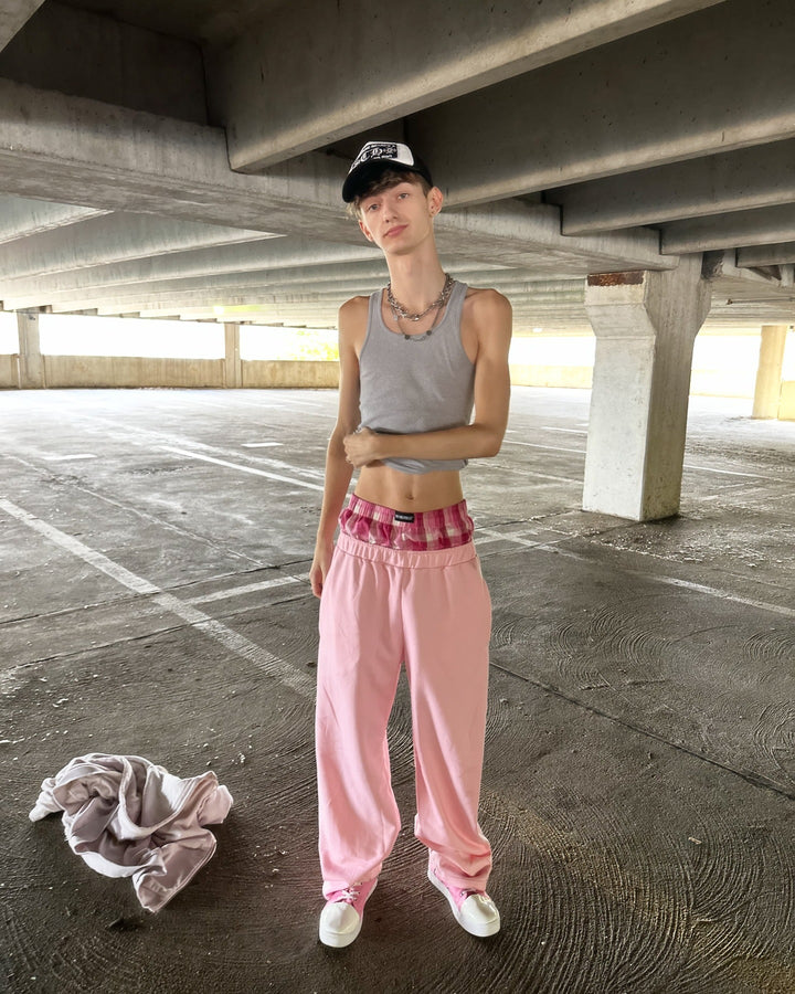 Damen nan lässige Jersey-Loungehose mit elastischem Bund und weitem Bein Drune