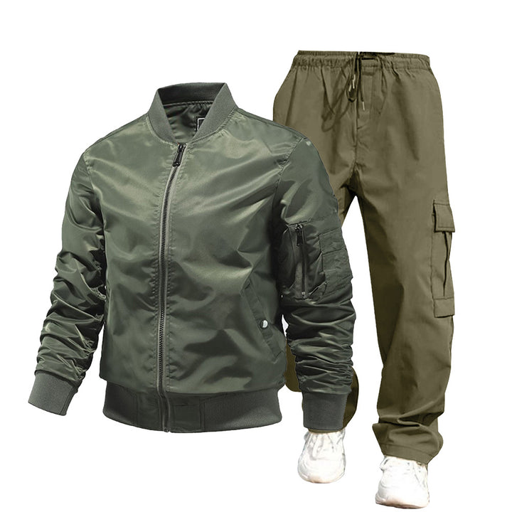Herren urbane Bomberjacke und Cargo-Hosen Set Drune