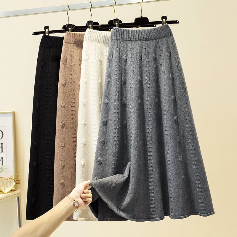 Damen Eleganter, luftiger Maxirock mit Rippstruktur Drune