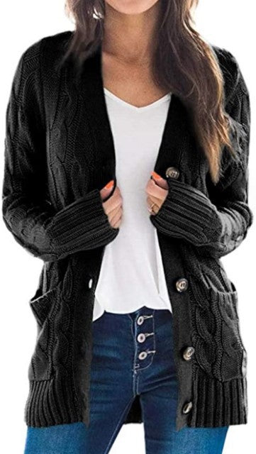 Drune | Stylischer Plus-Size Mittel-langer Cardigan Pullover