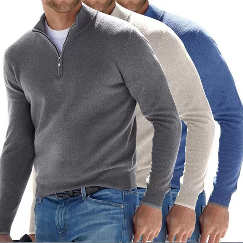 Damen nan leichter Sweatshirtpullover mit halbem Reißverschluss Drune