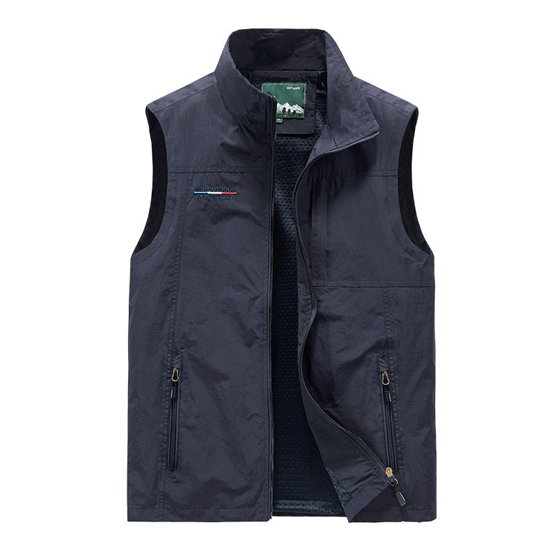 Herren Windabweisende Canvas‑Weste mit Teddyfleece‑Innenfutter und Stehkragen Drune