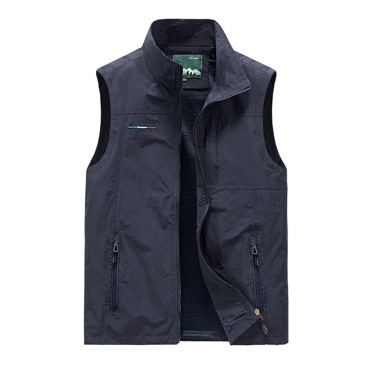Herren Windabweisende Canvas‑Weste mit Teddyfleece‑Innenfutter und Stehkragen Drune