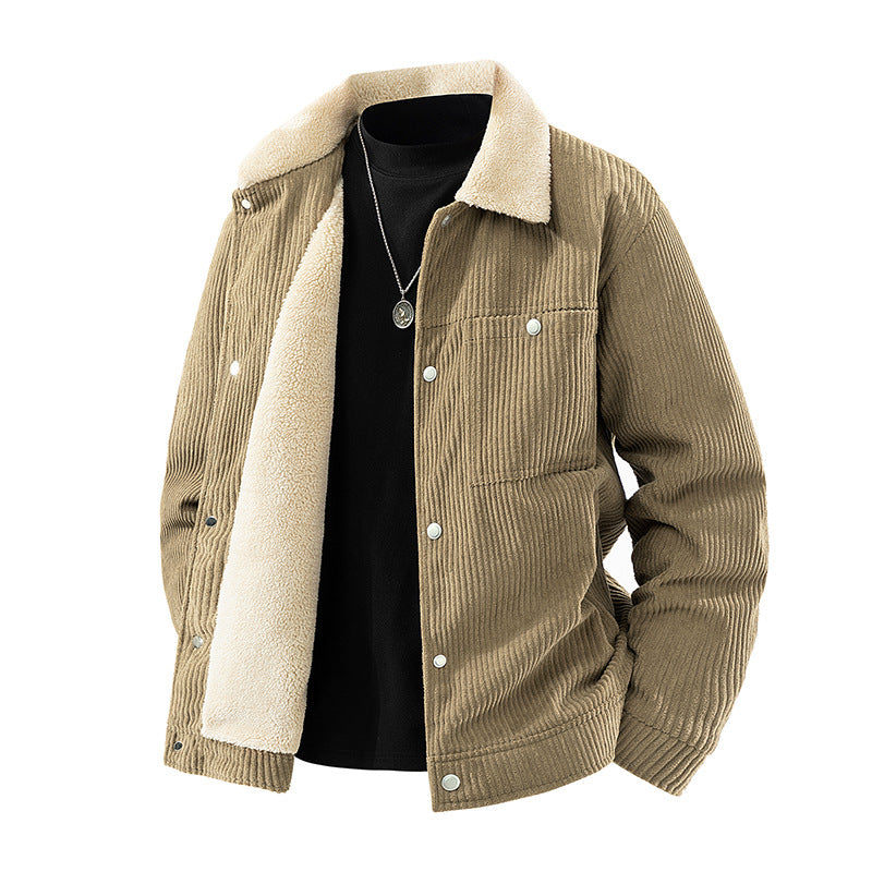 Herren Weiche Kordjacke mit Fleece-Futter Drune