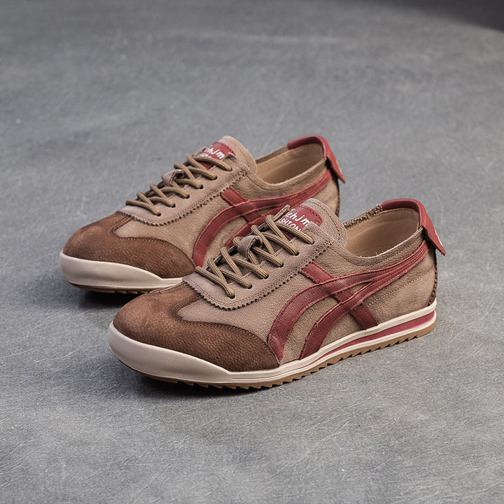Damen Retro-Style Sneaker mit Premium-Leder und bequemer Sohle Drune