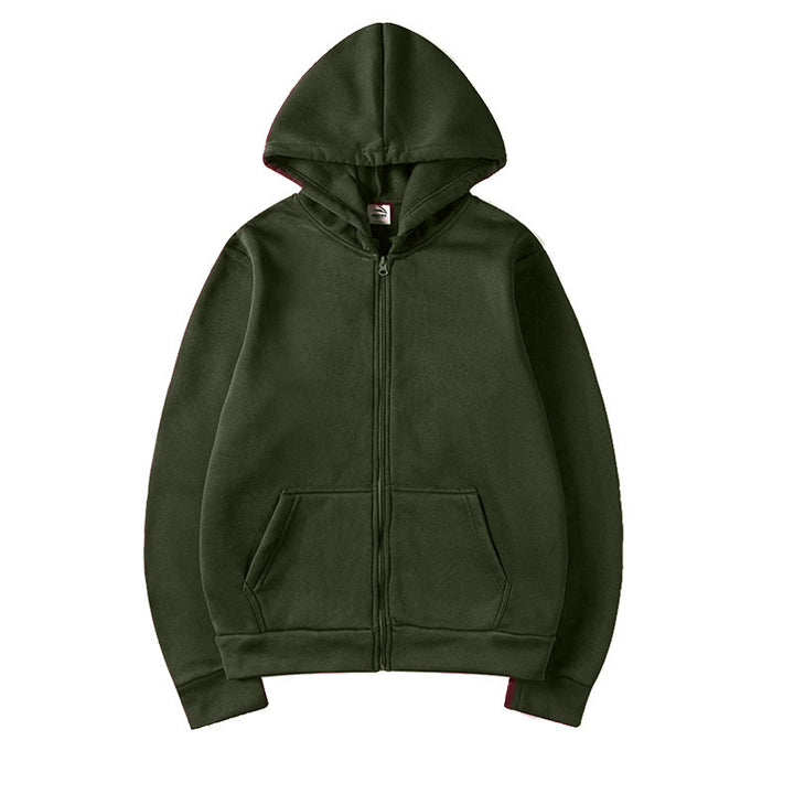 Damen Sportlicher Kapuzenpullover mit durchgehendem Reißverschluss und Tasche Drune