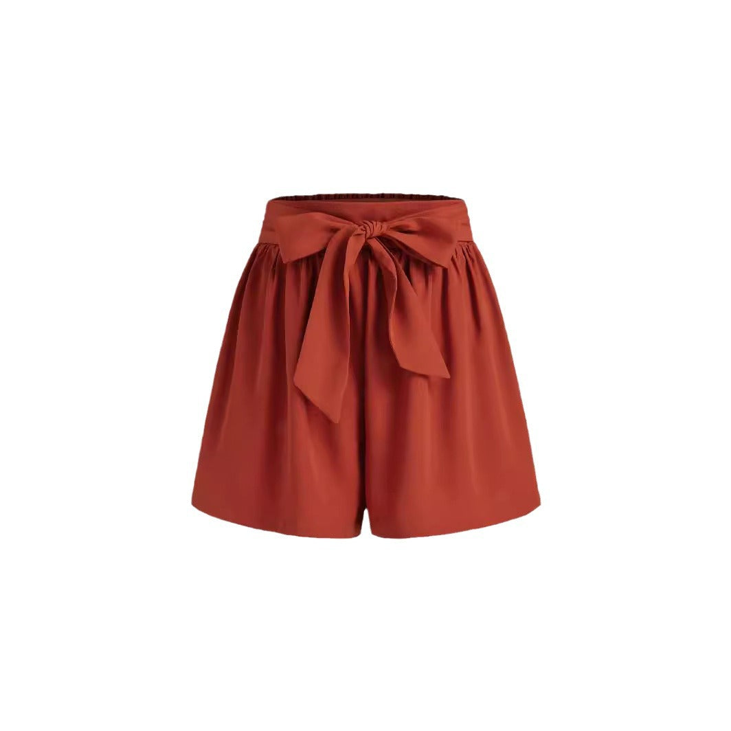 Damen Modische Wickelhose mit Bindegürtel Drune