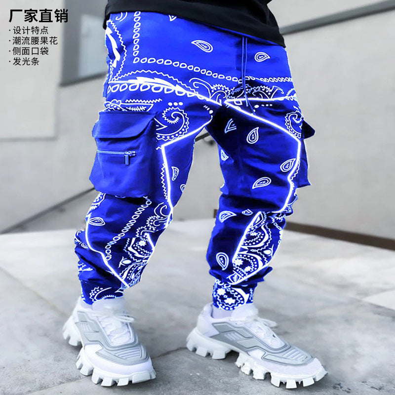 Herren Cargo-Jogginghose mit Bandana-Print, Kordelzug & Mehrfachtaschen Drune