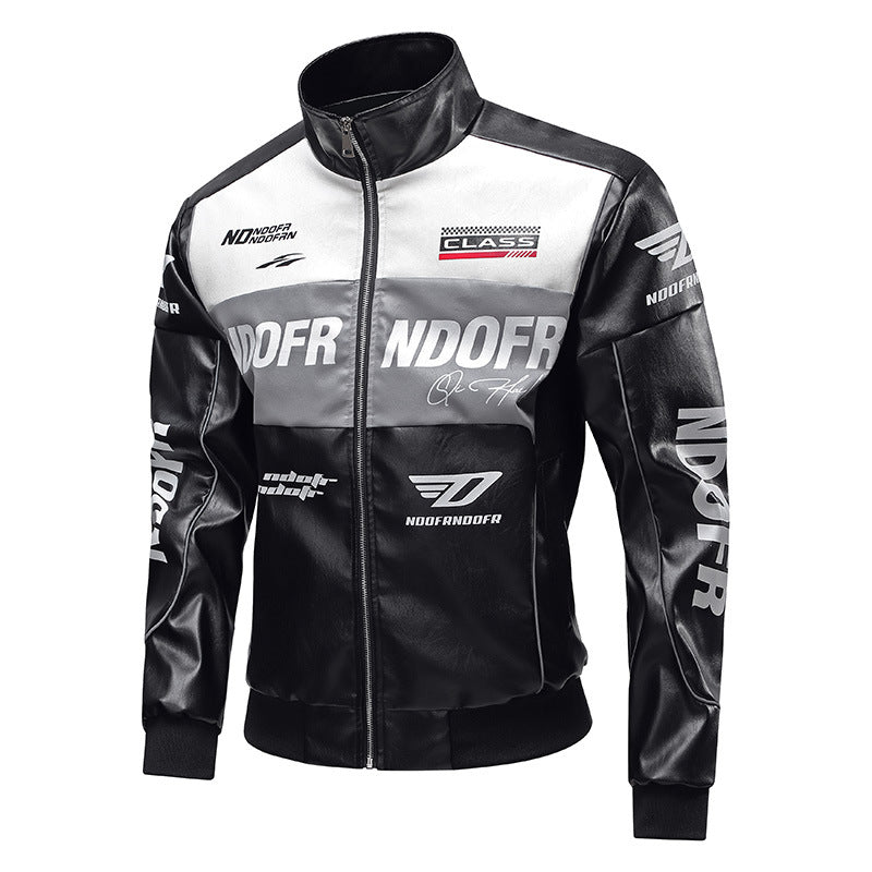 Herren Kunstleder Bikerjacke mit sportlichem Design Drune