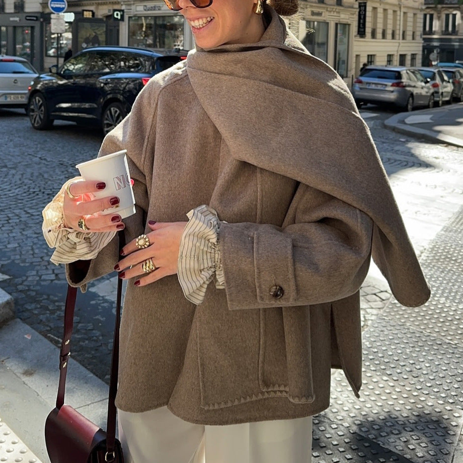 Damen Übergroßer Wool-Blend Mantel mit Schalkragen Drune