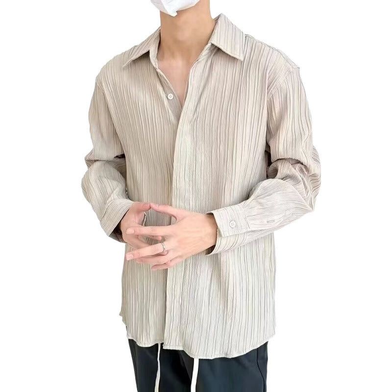 Herren lässiges Langarmhemd mit strukturiertem Design Drune