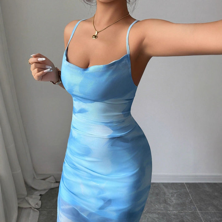 Damen Wickelkleid mit asymmetrischem Schnitt und raffinierten Rüschendetails Drune