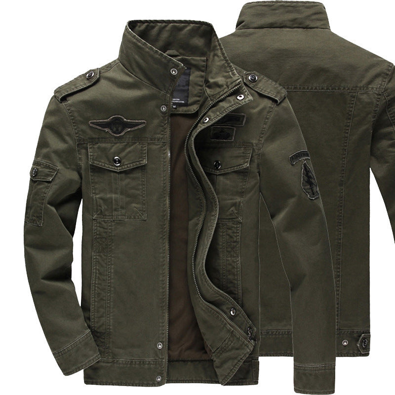 Herren Modische Utility-Jacke mit hohem Kragen und mehreren Taschen Drune
