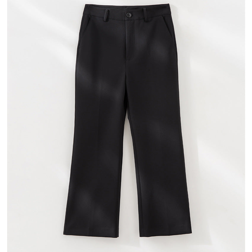 Damen Tailored-Stoffhose mit Bügelfalte, weiter Beinführung und Gürtelschlaufen Drune