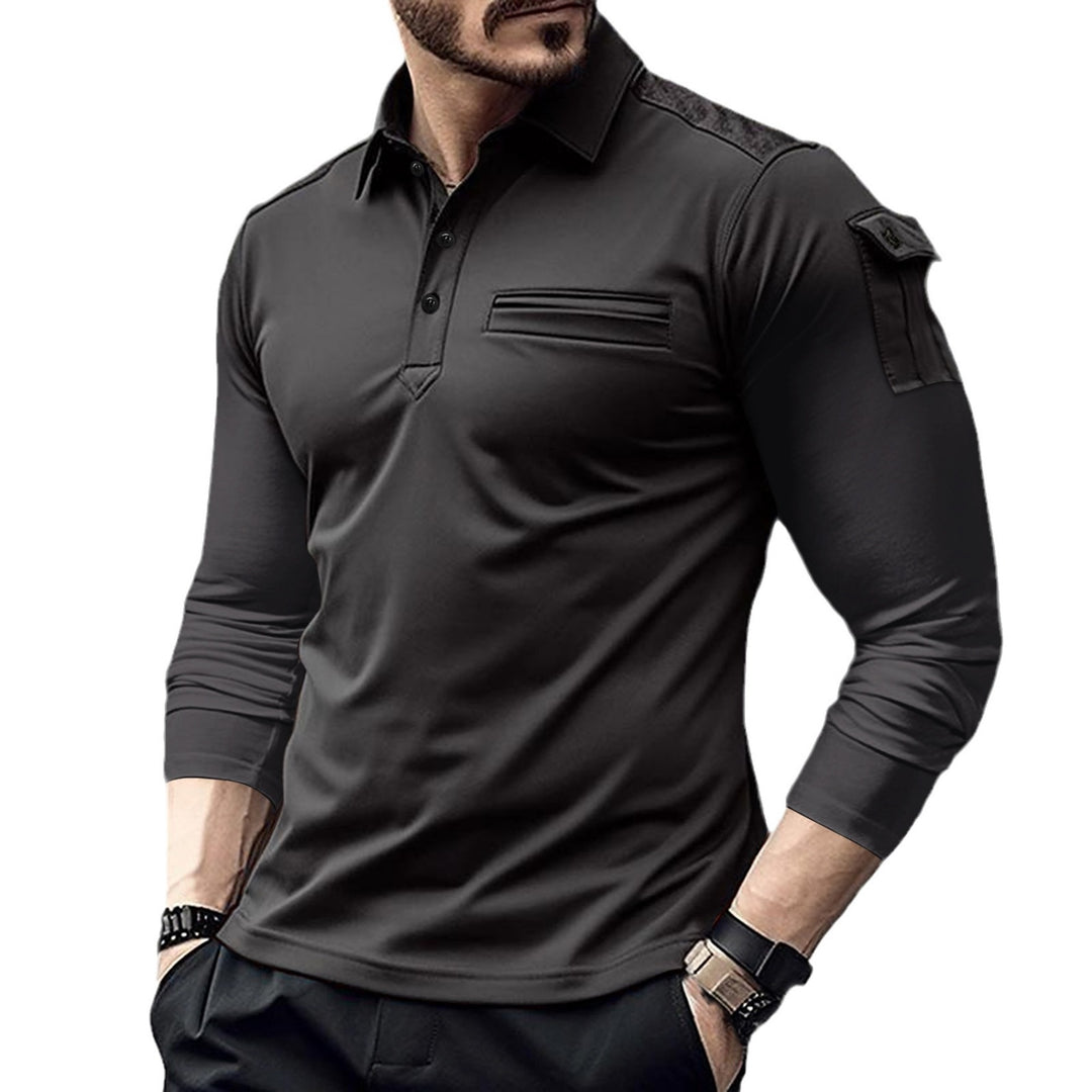 Herren Langarm Polohemd mit praktischen Taschen und modernen Akzenten Drune