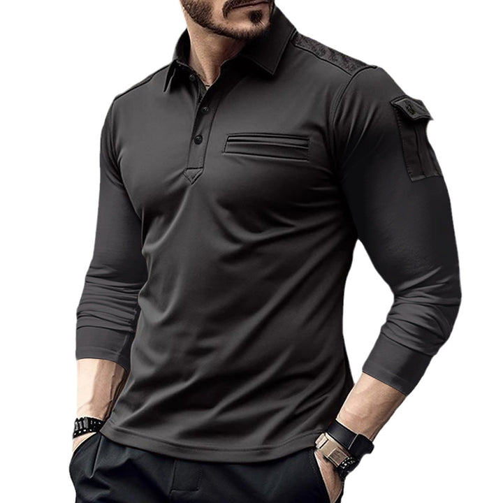 Herren Langarm Polohemd mit praktischen Taschen und modernen Akzenten Drune