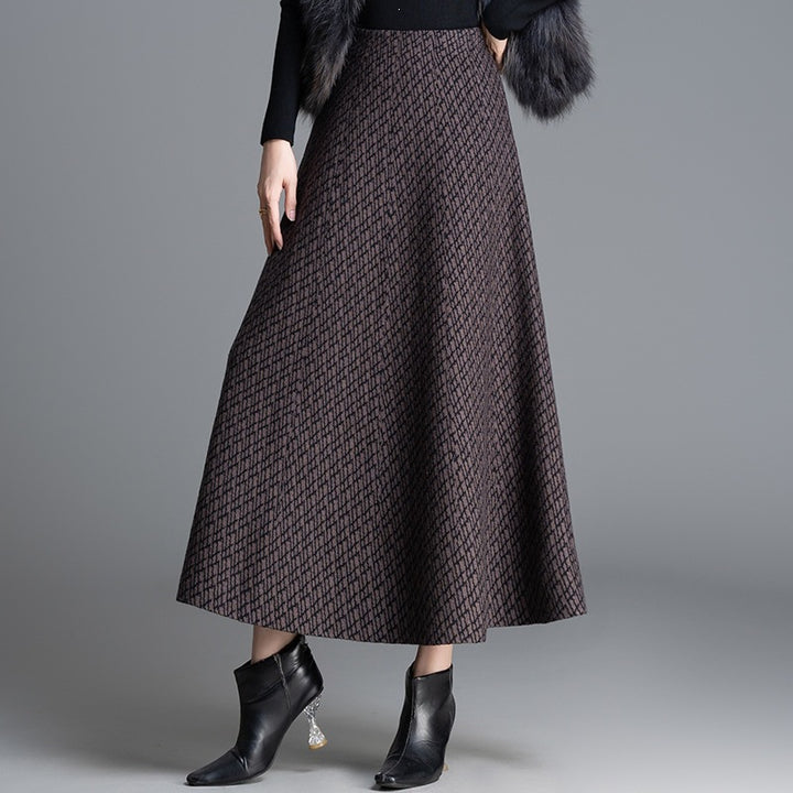 Damen Maxi-Rock mit elegantem geometrischen Muster Drune