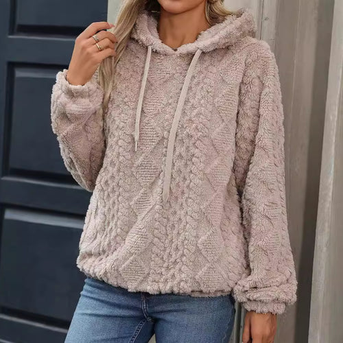 Damen Fleece-Pullover mit Kapuze Drune