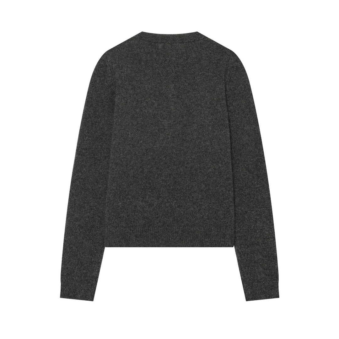 Damen Feinstrick-Cardigan im Cropped-Schnitt mit Rundhalsausschnitt und Holzknopfleiste Drune