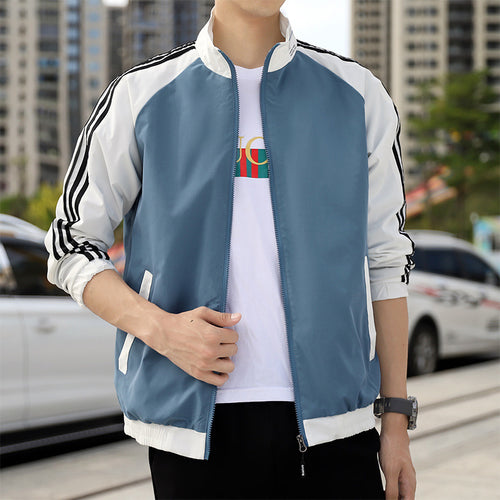 Herren Sportliche Windjacke mit hohen Kragen Drune