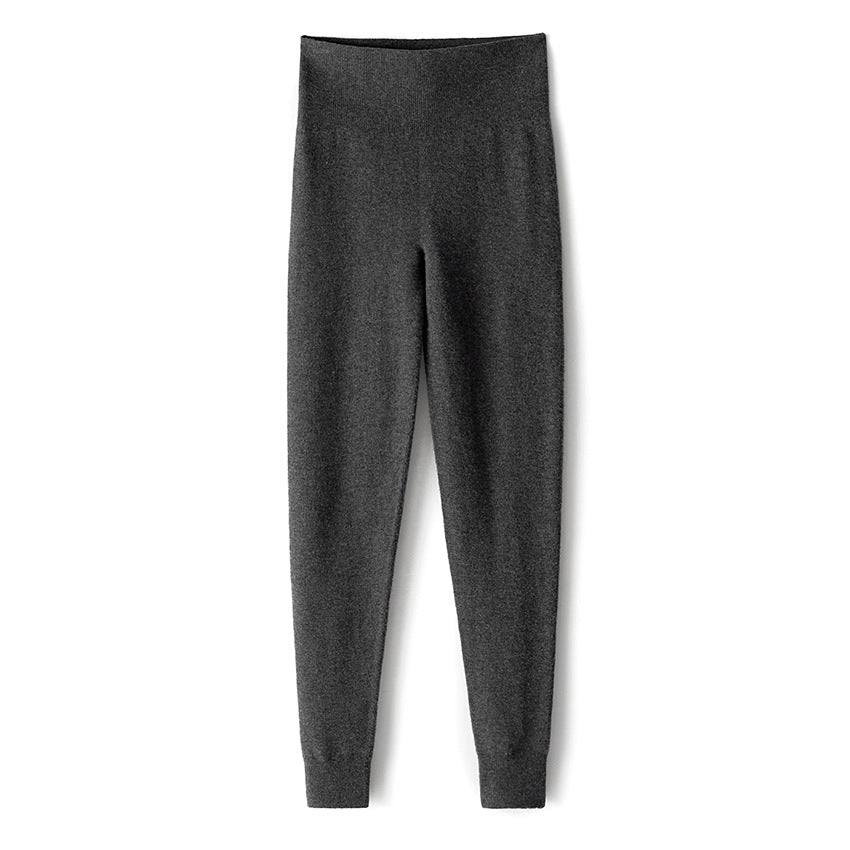Damen Thermo-Leggings aus Feinstrick mit hohem Bund und Rippbündchen Drune