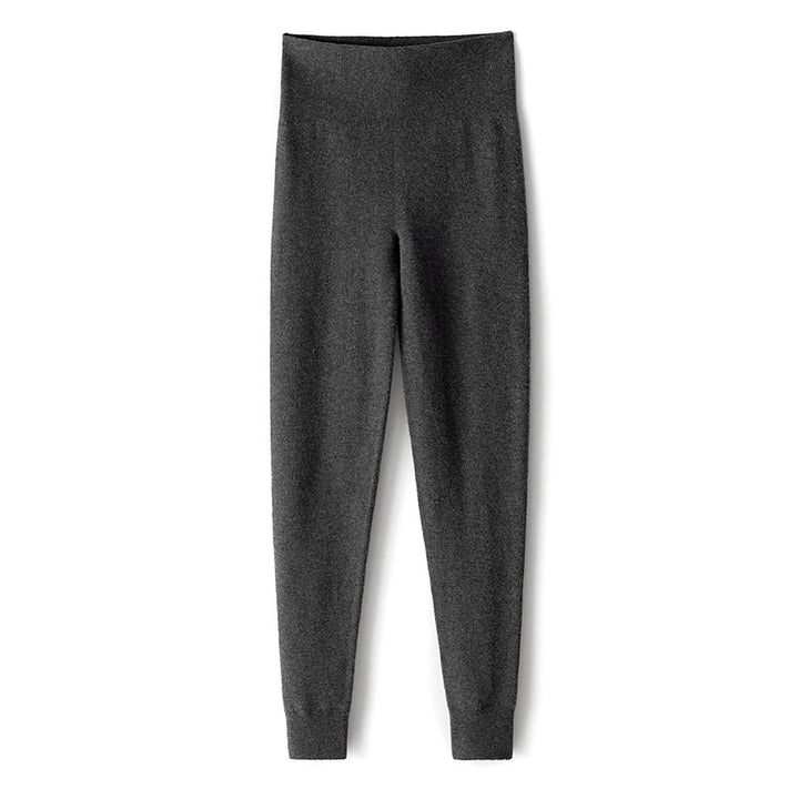 Damen Thermo-Leggings aus Feinstrick mit hohem Bund und Rippbündchen Drune