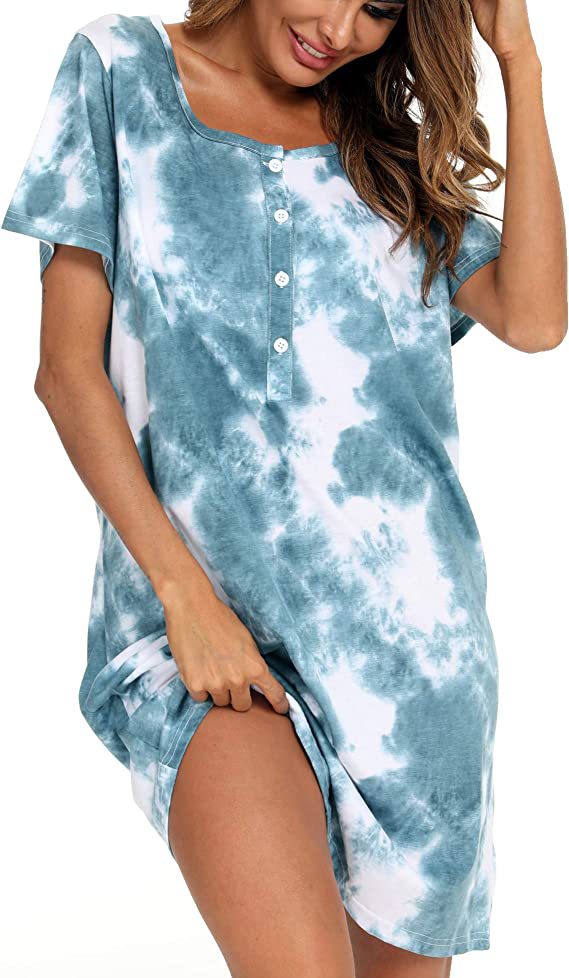 Damen Freizeit Tie-Dye Hemdkleid Drune
